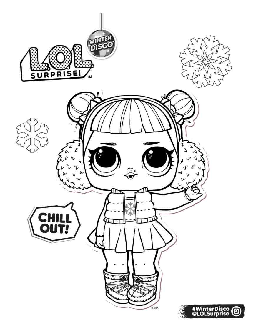 Printable New Christmas Doll LOL For Kids Coloring Page