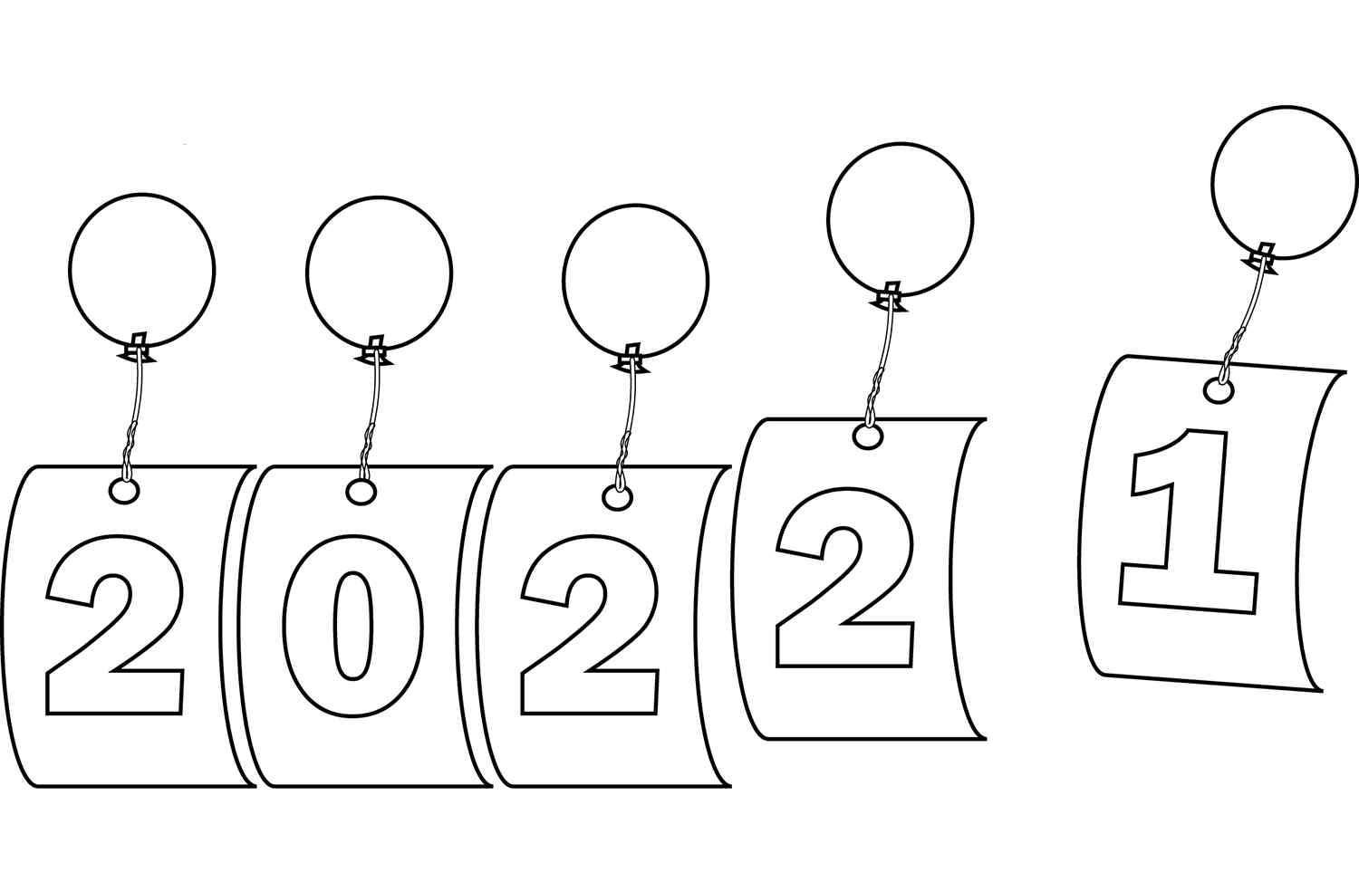 Happy New Year 2022 To Print Coloring Page