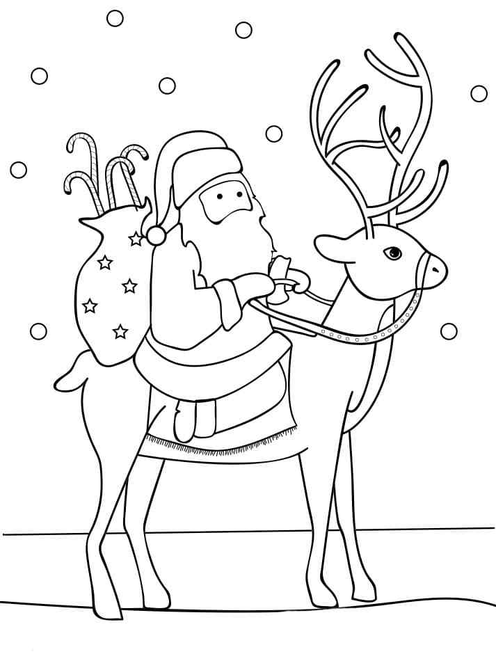 Printable Santa And Reindeer For Kids