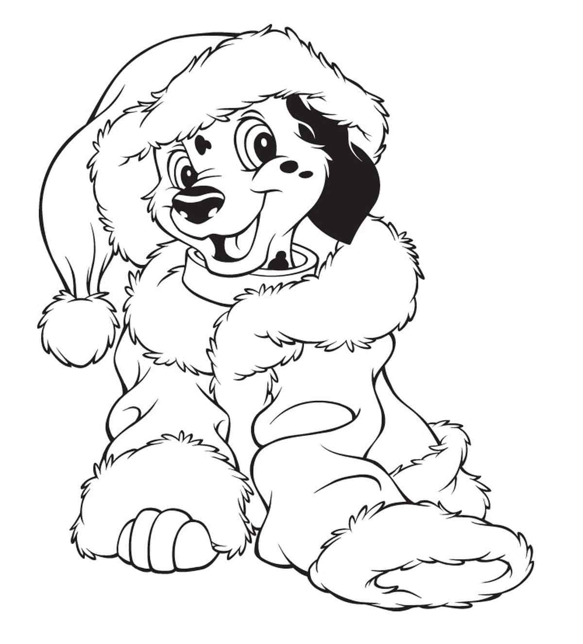 A Smart Dalmatian In Christmas Coloring Page