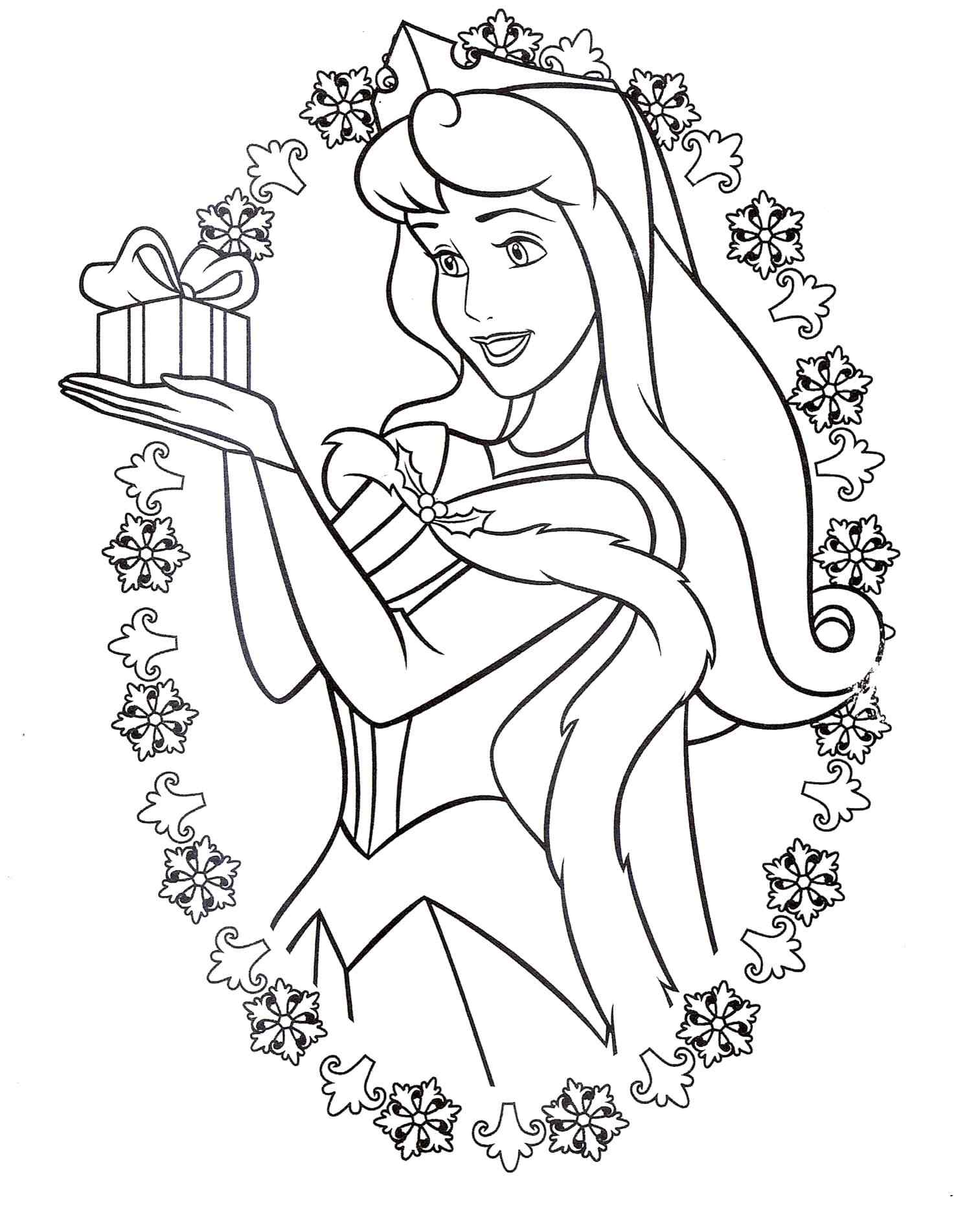 A Surprise From A Sleeping Beauty In Christmas Coloring Pages ...