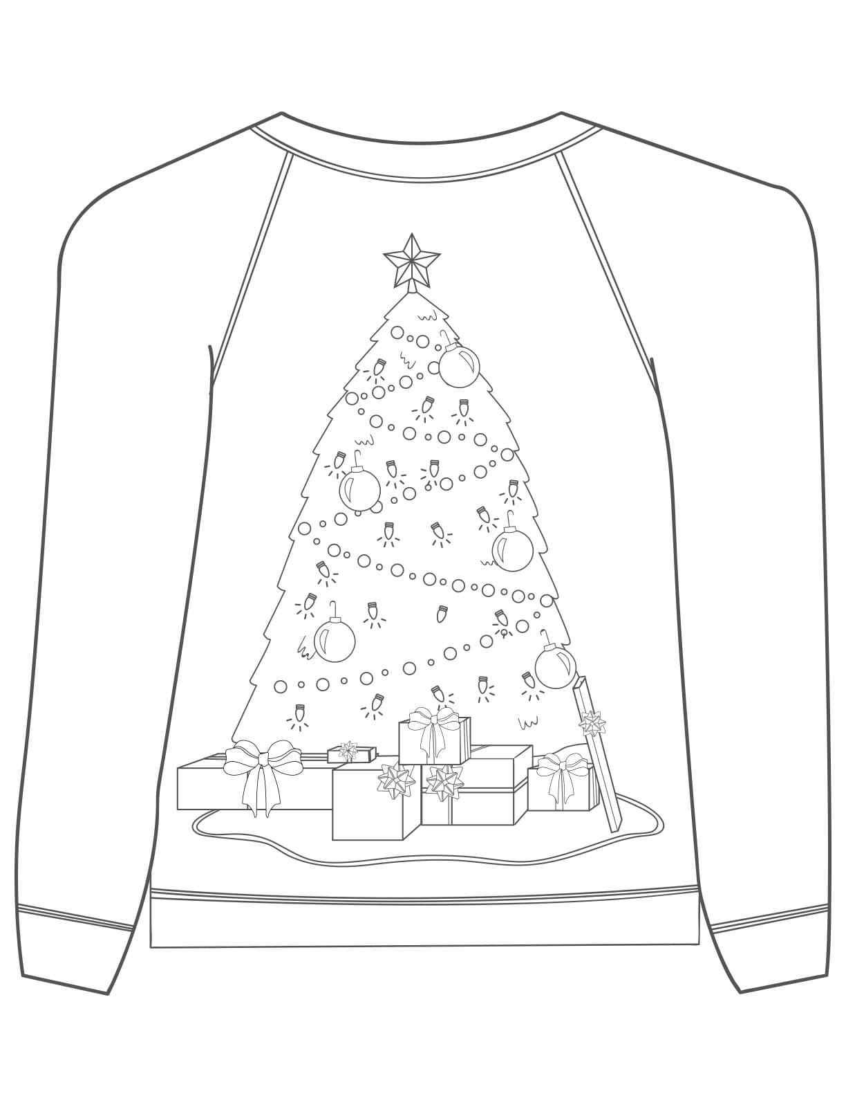 A Symbolic Christmas Tree On A Knitted Sweater
