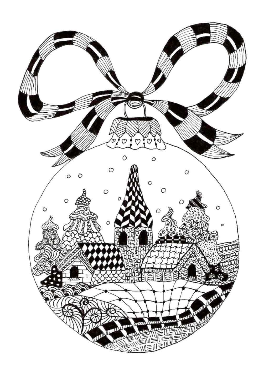An Adorable Ball With A Large Bow Coloring Page