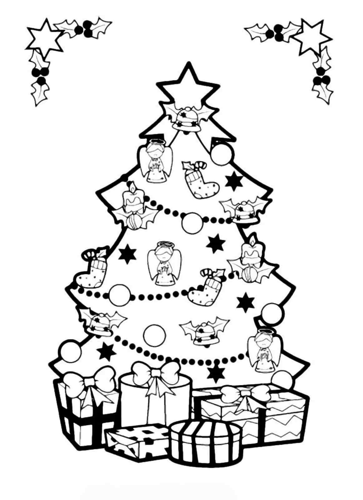 An Elegant Christmas Tree Coloring Page