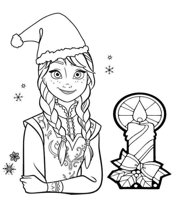 Anna Wishes you Merry Christmas Coloring Page