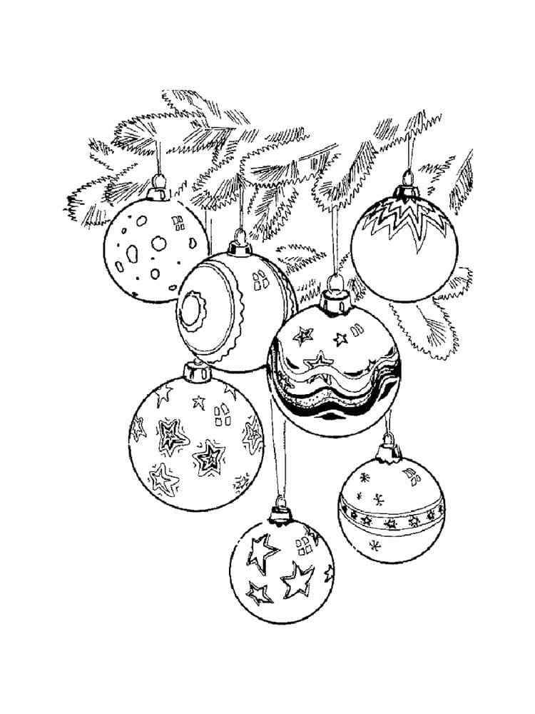 Balls Flaunt On A Lush Spruce Branch Coloring Page