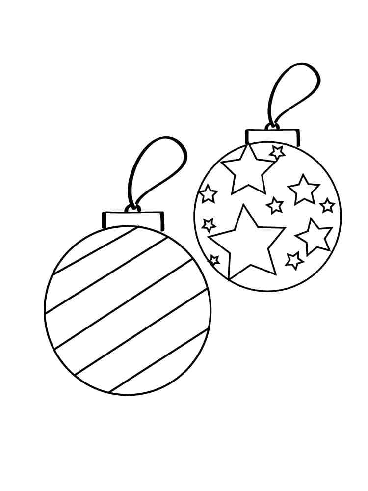 Balls Used To Decorate The Christmas Tree Coloring Page