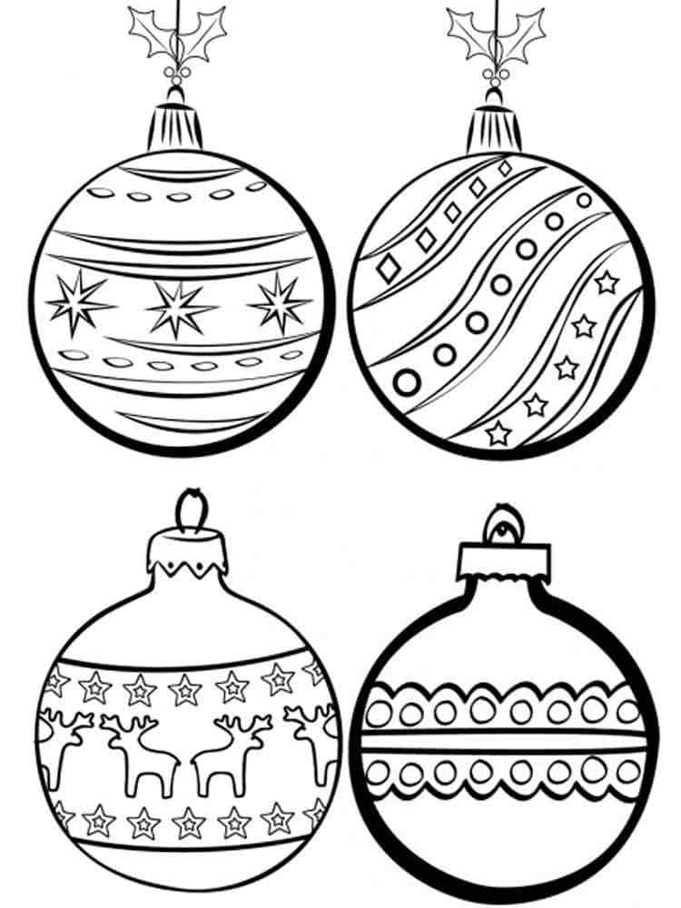 Balls With Christmas Drawings Coloring Page