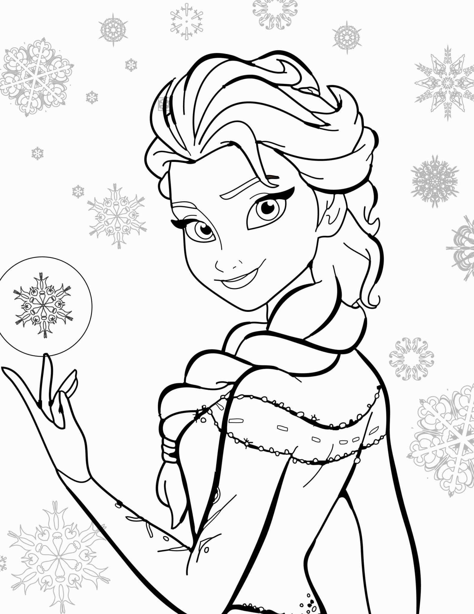 Beauty Elsa in Christmas Coloring Page