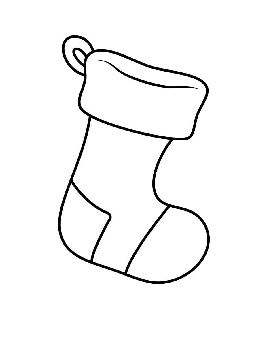 Boot Specially Knitted For The Holiday Coloring Page