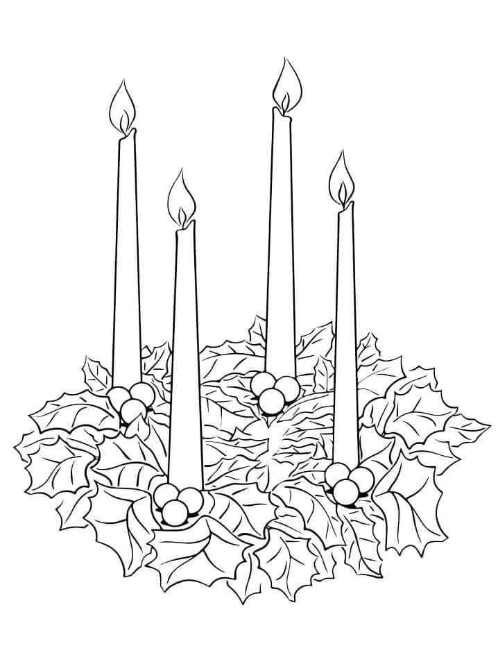 Bright Candles Radiate Goodness Coloring Page