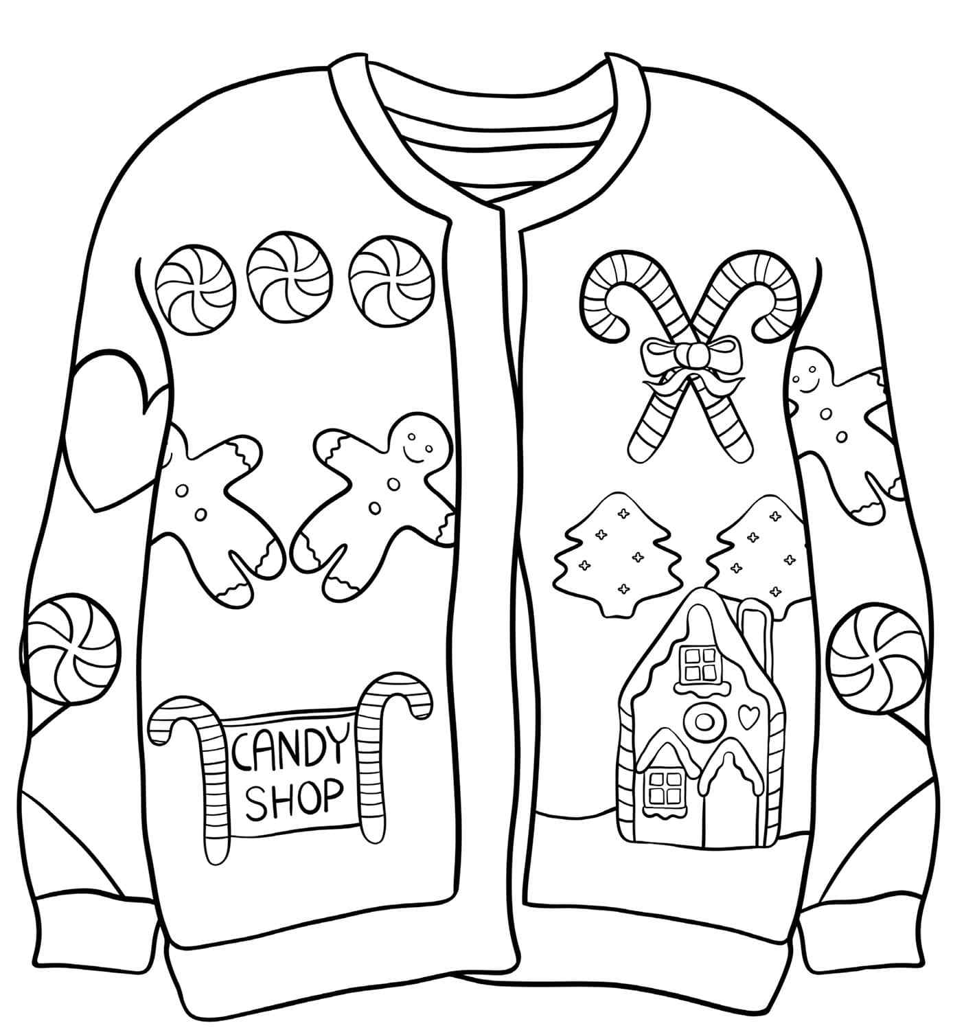 Cardigan With Gingerbread Men