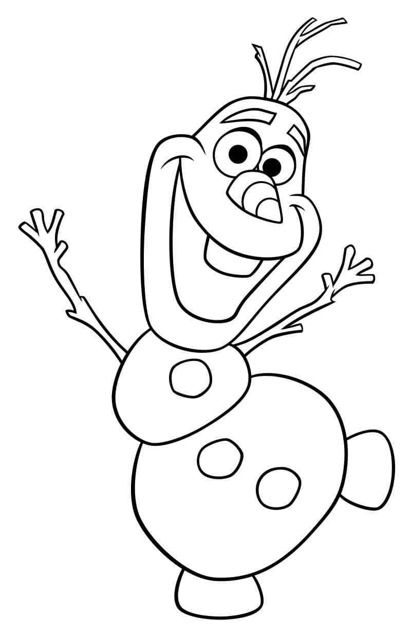 Cheerful Olaf Coloring Page