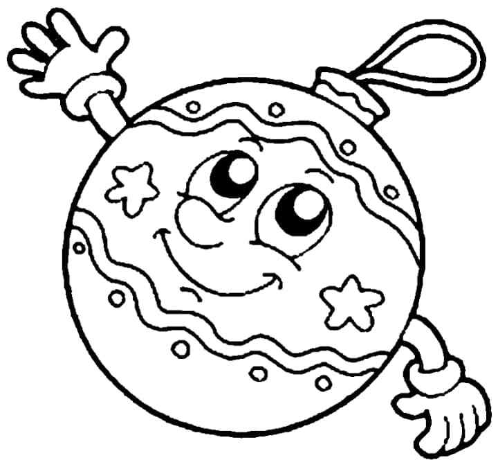 Cheerful Ball With Eyes Coloring Page