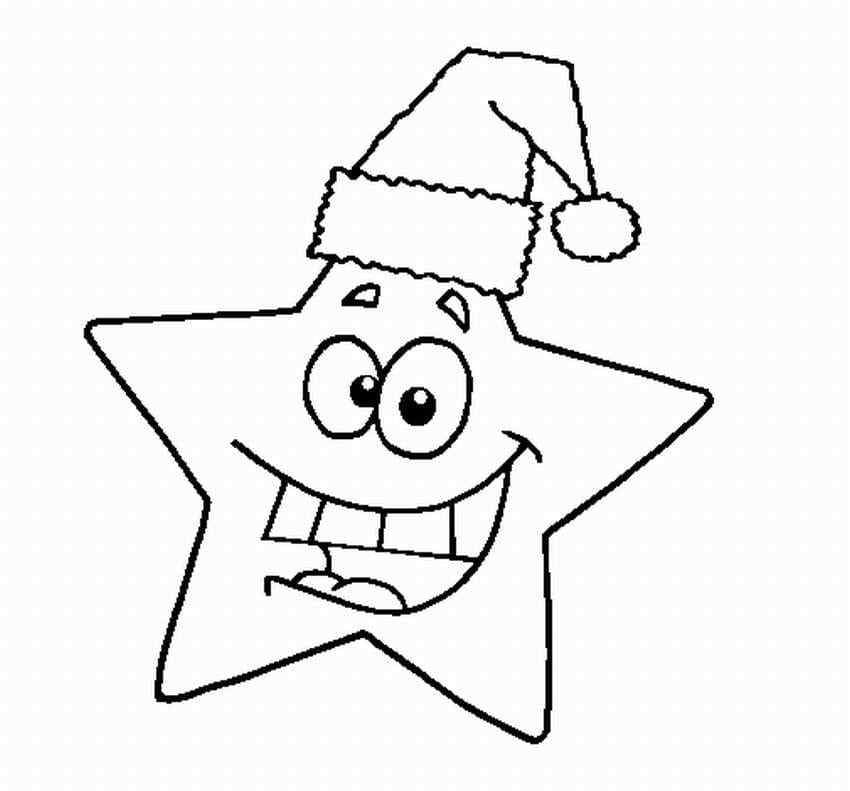 Cheerful Star In A Christmas Hat