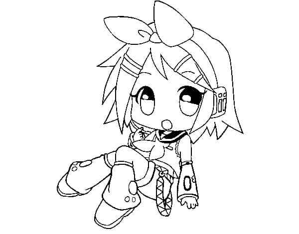 Chibi Vocaloid With A Bow