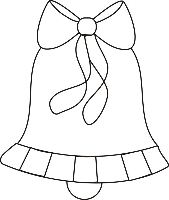 Christmas Bells And Big Bow Coloring Page
