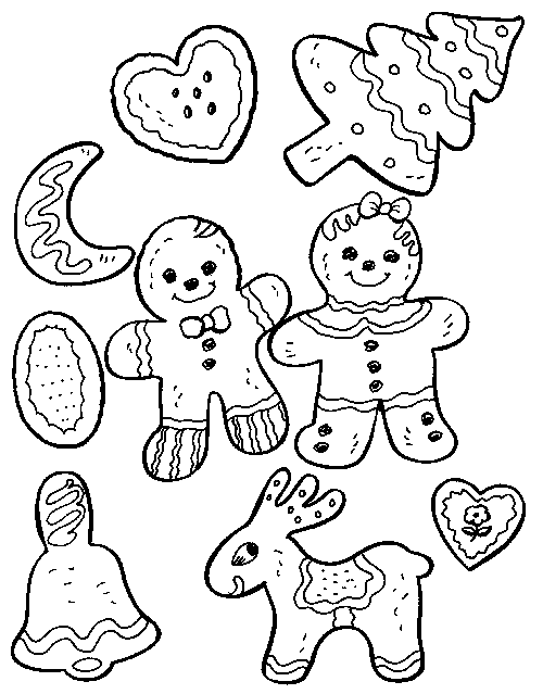 Christmas Cookie For Kid Coloring Page