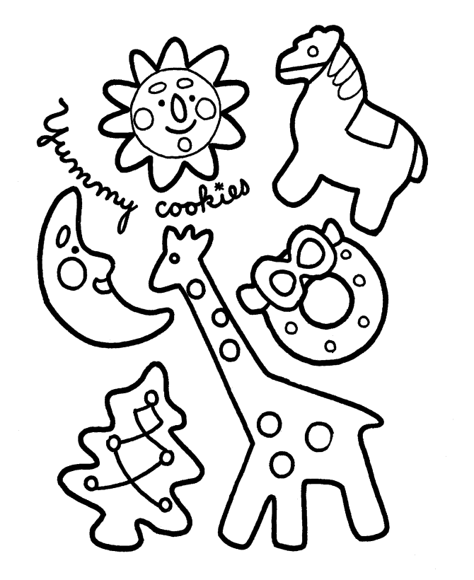 Christmas Cookie For kids Coloring Page
