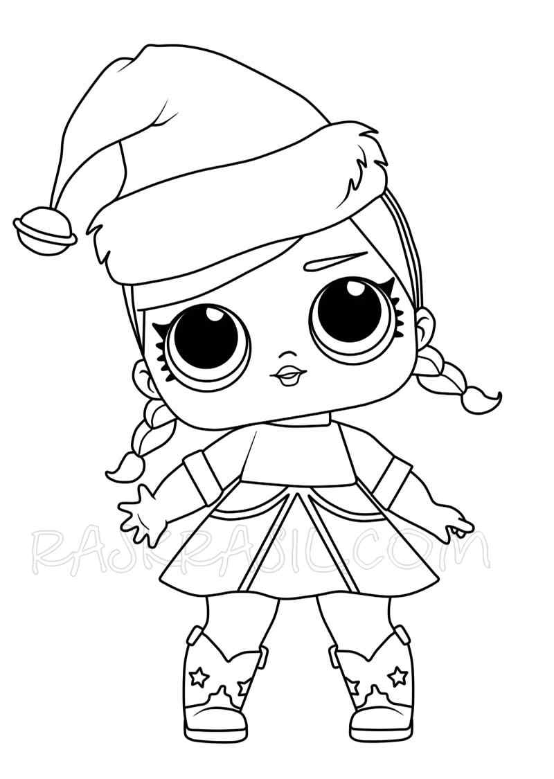 Christmas LOL. Doll Coloring Page