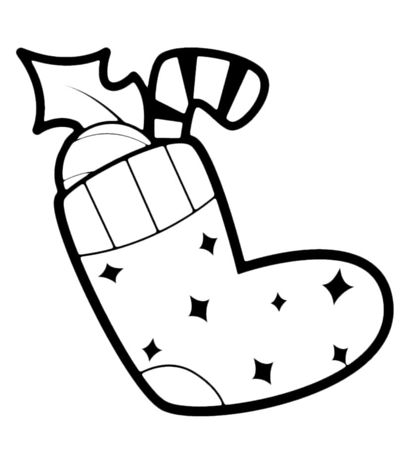 Christmas Stockings And Candy For Kids Coloring Page
