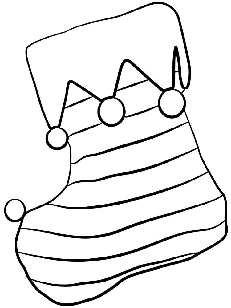 Christmas Stockings And Hat Coloring Page