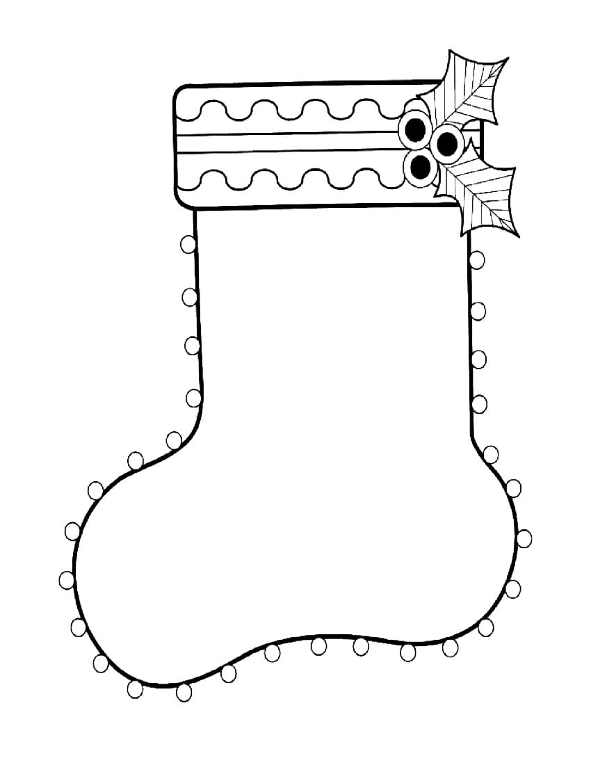 Christmas Stockings And Little Decoration Coloring Page