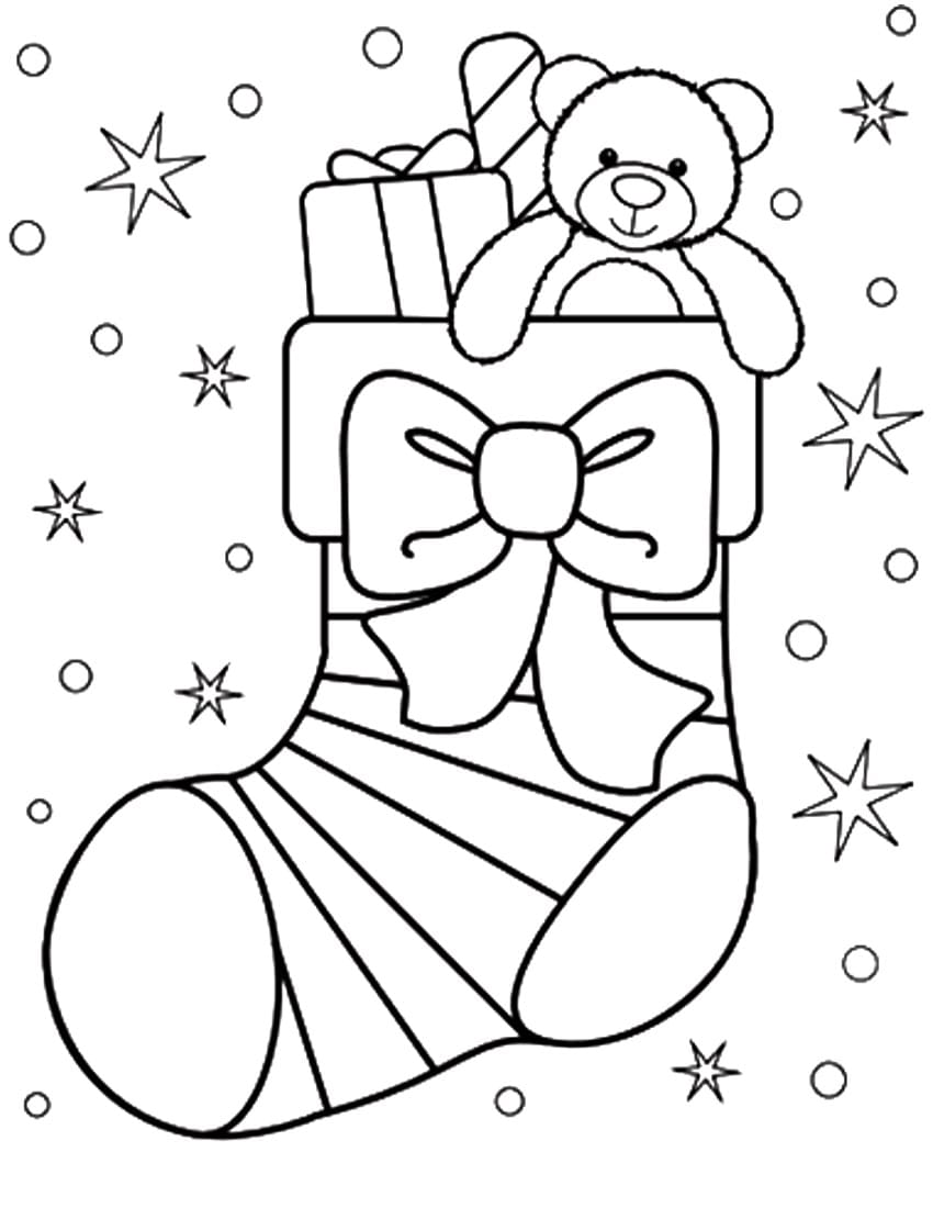 Christmas Stockings And Some Pets Coloring Page