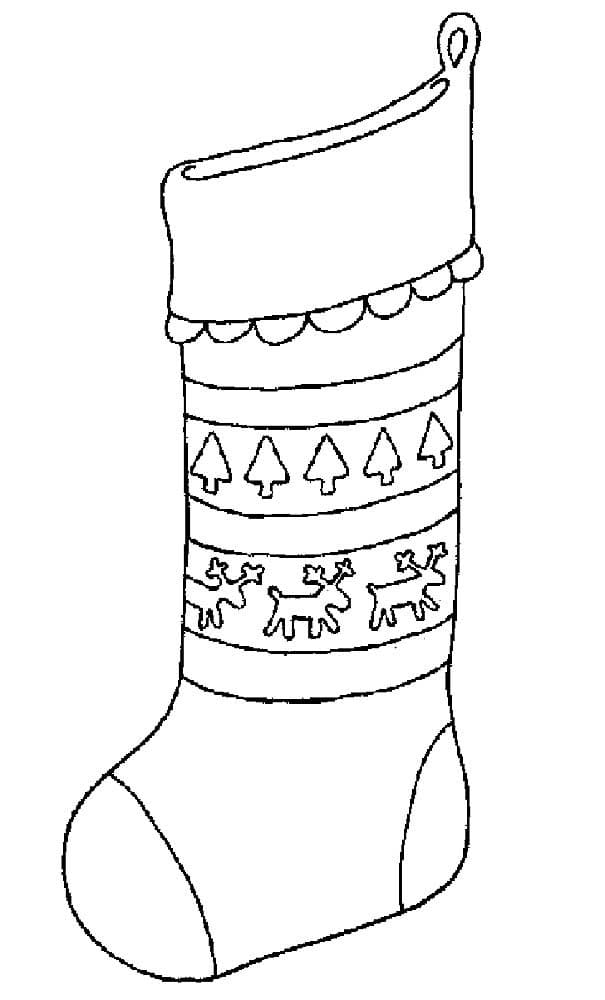 Christmas Stockings With Decorations Coloring Page