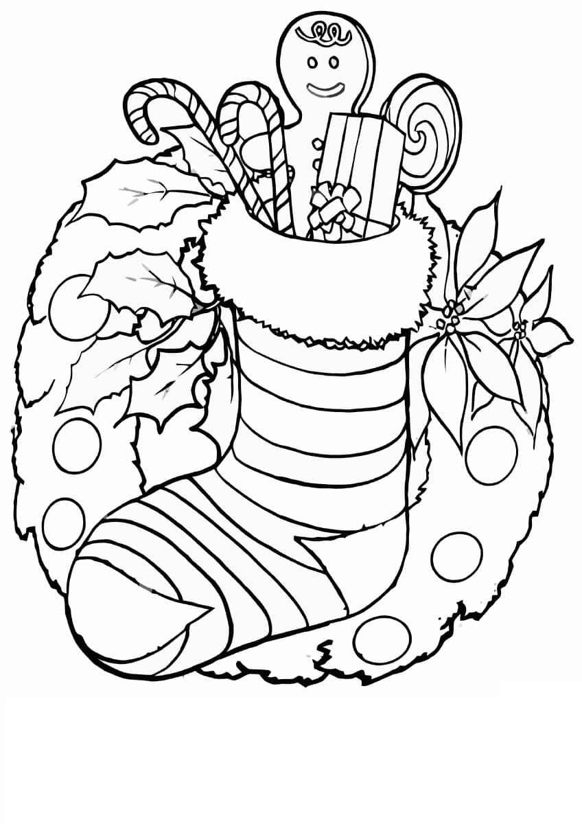 Christmas Attributes For The Holiday Coloring Page