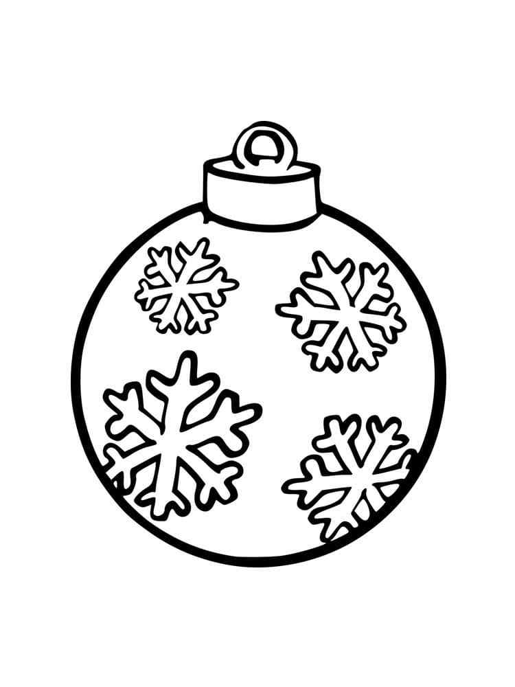 Christmas Ball Covered With Beautiful Snowflakes Coloring Page