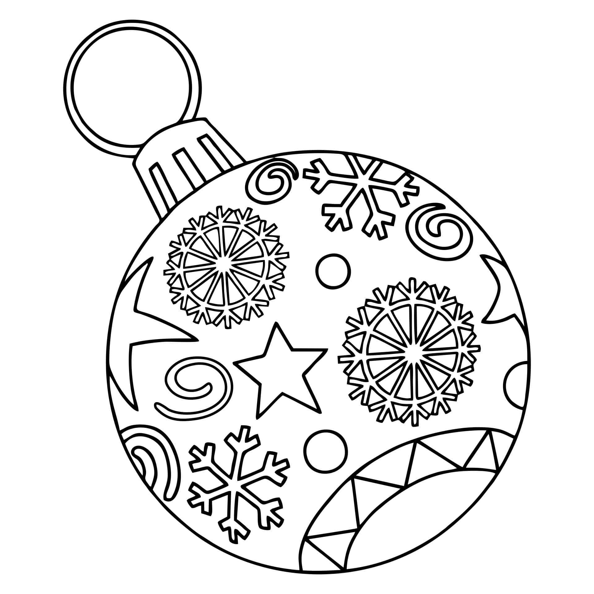 Decorated With Snowflakes And Stars Coloring Page