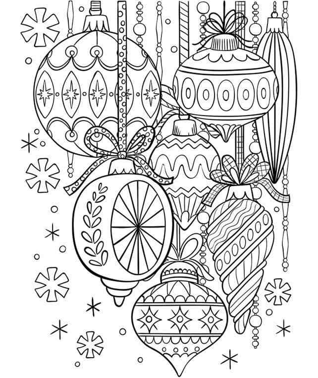 Christmas Decorations For Home Coloring Page