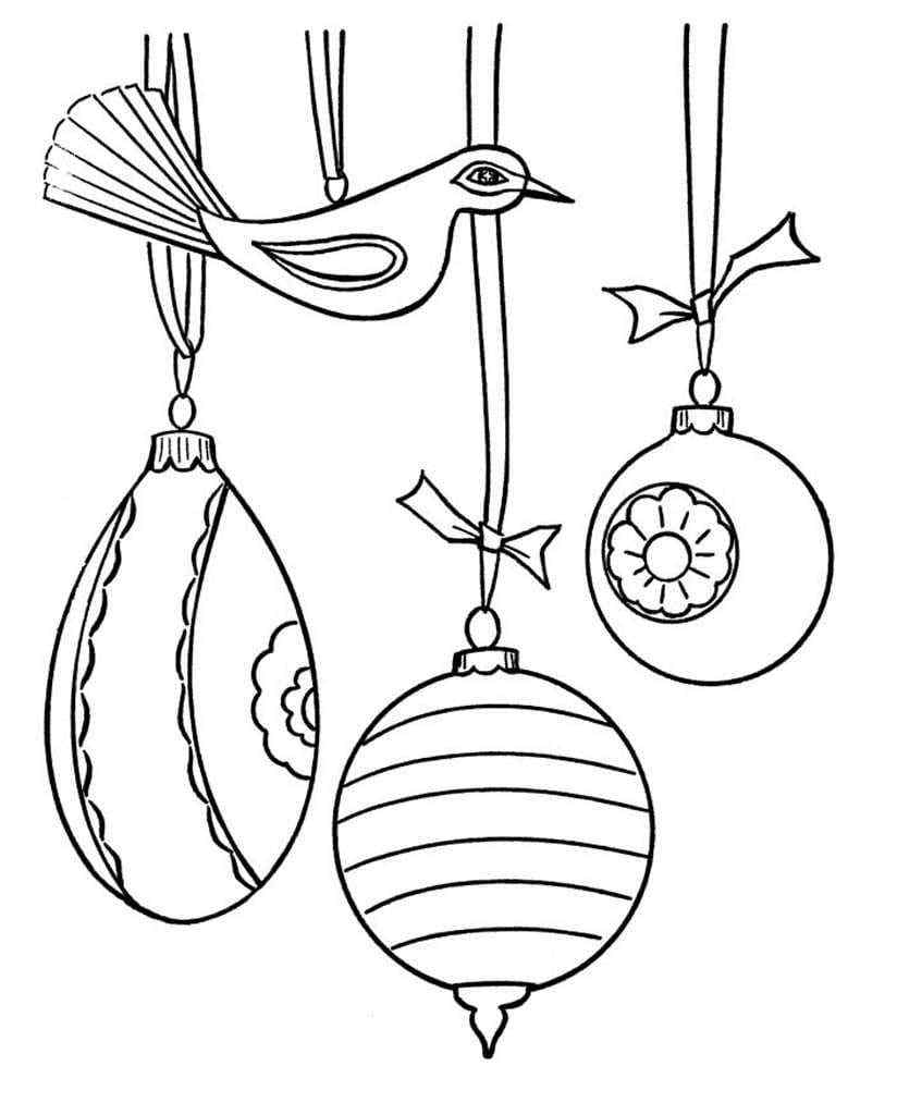Christmas Decorations For The Holiday Coloring Page