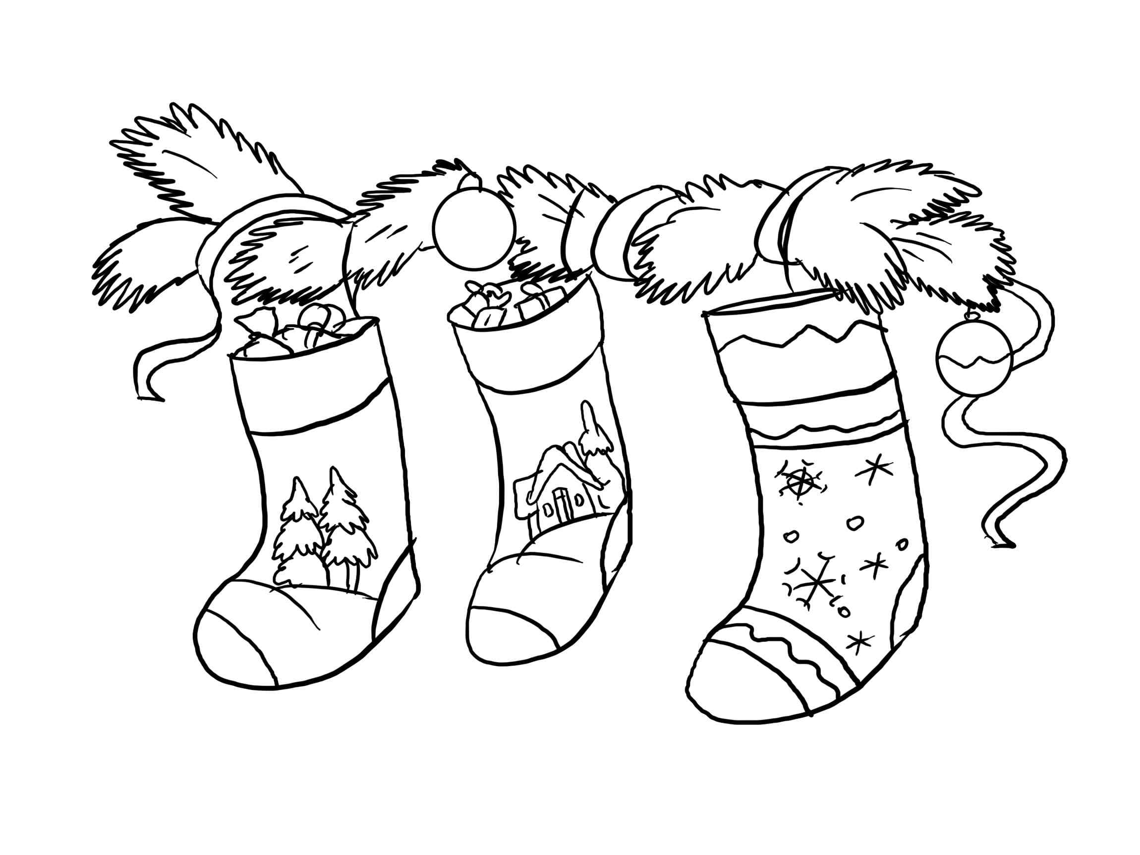Christmas Socks With Gifts
