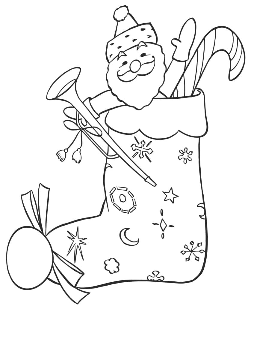 Christmas Stocking With Surprise Coloring Page