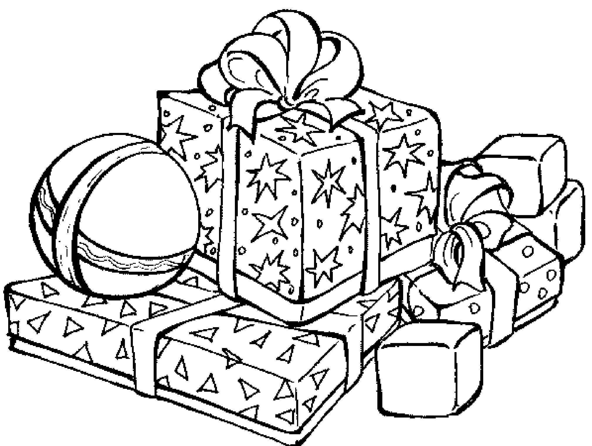 Colorful Packaging By Boxes With Gifts Coloring Page