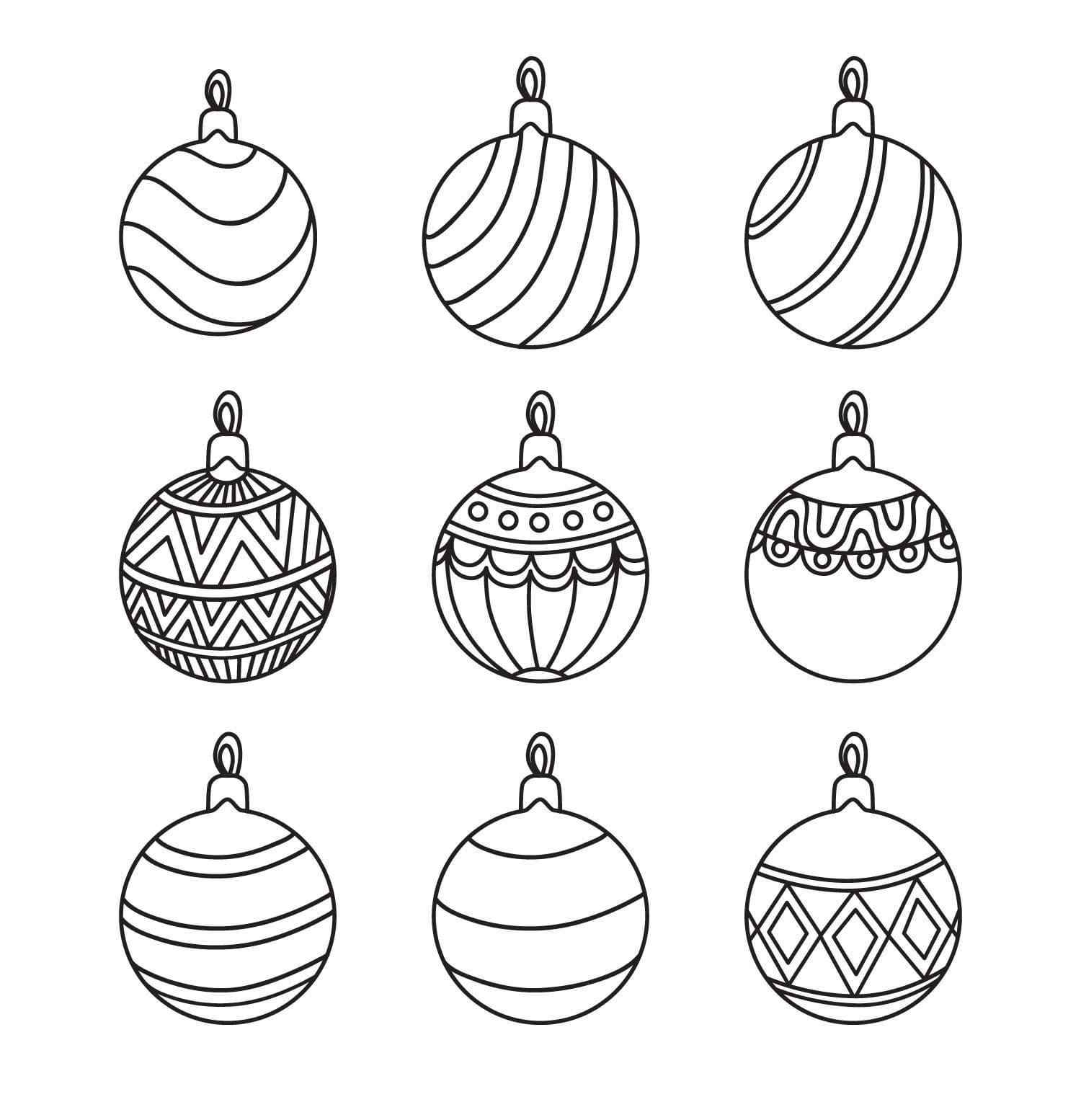 Completely different Christmas Balls Coloring Page