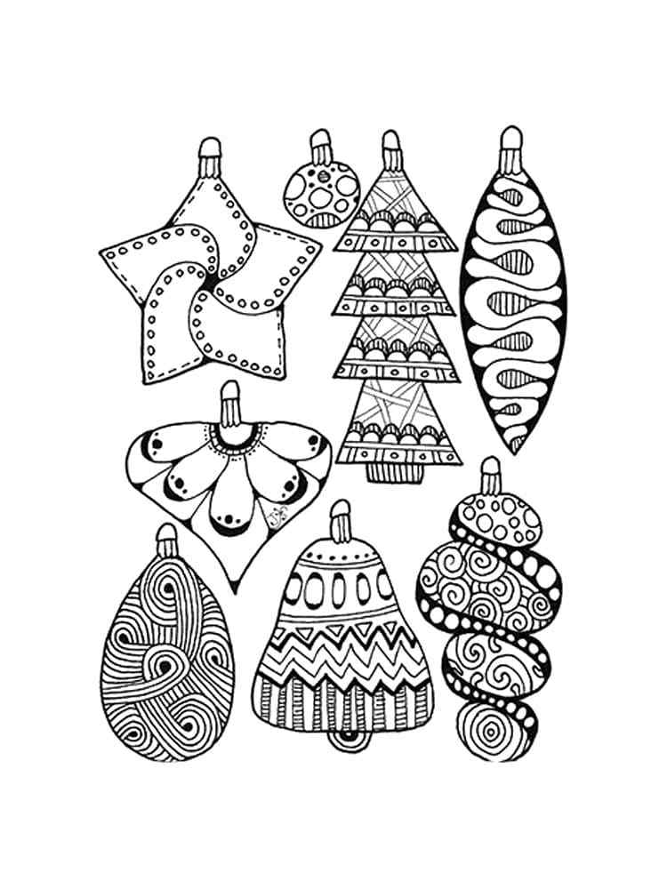 Decorations With Christmas Ornaments Coloring Page
