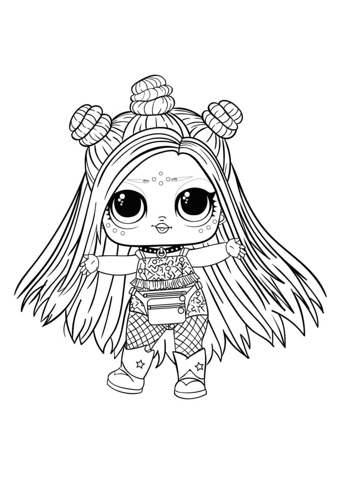 Christmas Dolls LOL With Long Hair Coloring Page