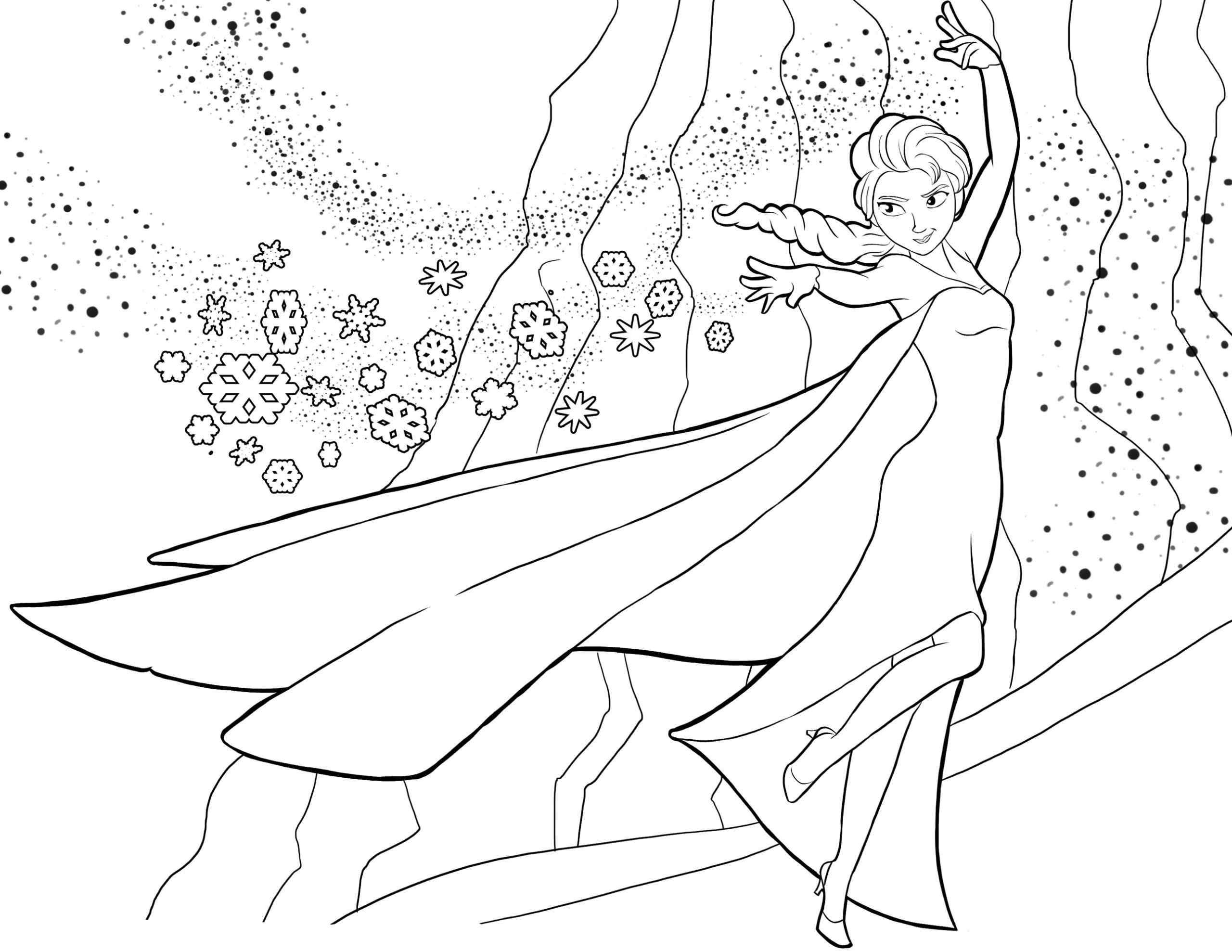 Elsa Uses Magic Coloring Page