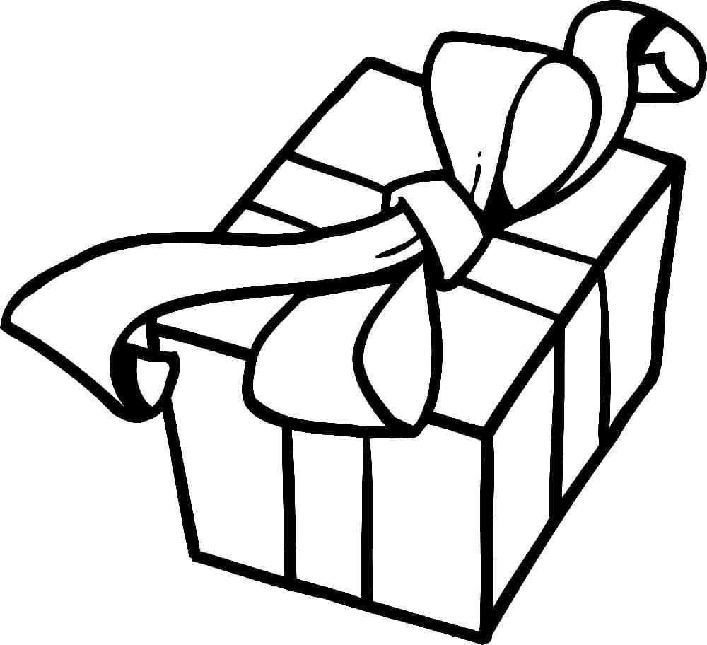 Festive Greeting Box Coloring Page