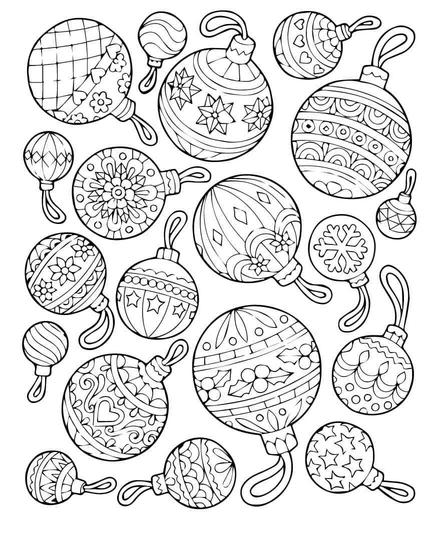 Christmas Tree Decorations Coloring Page