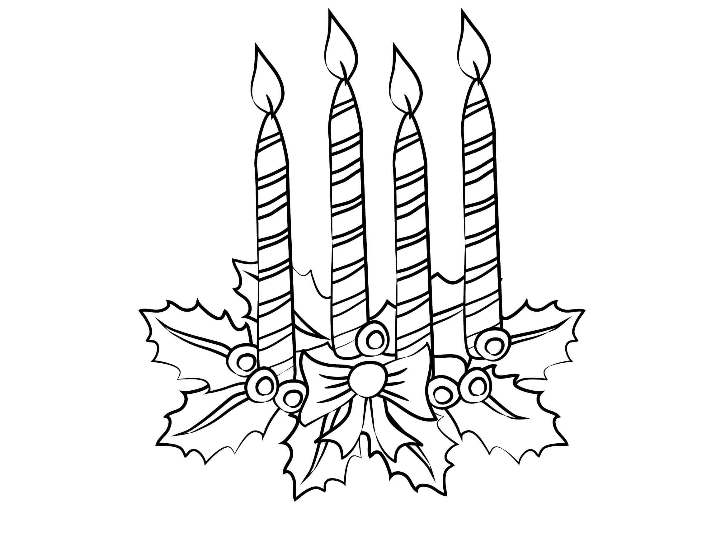 Four Magic Candles Coloring Page
