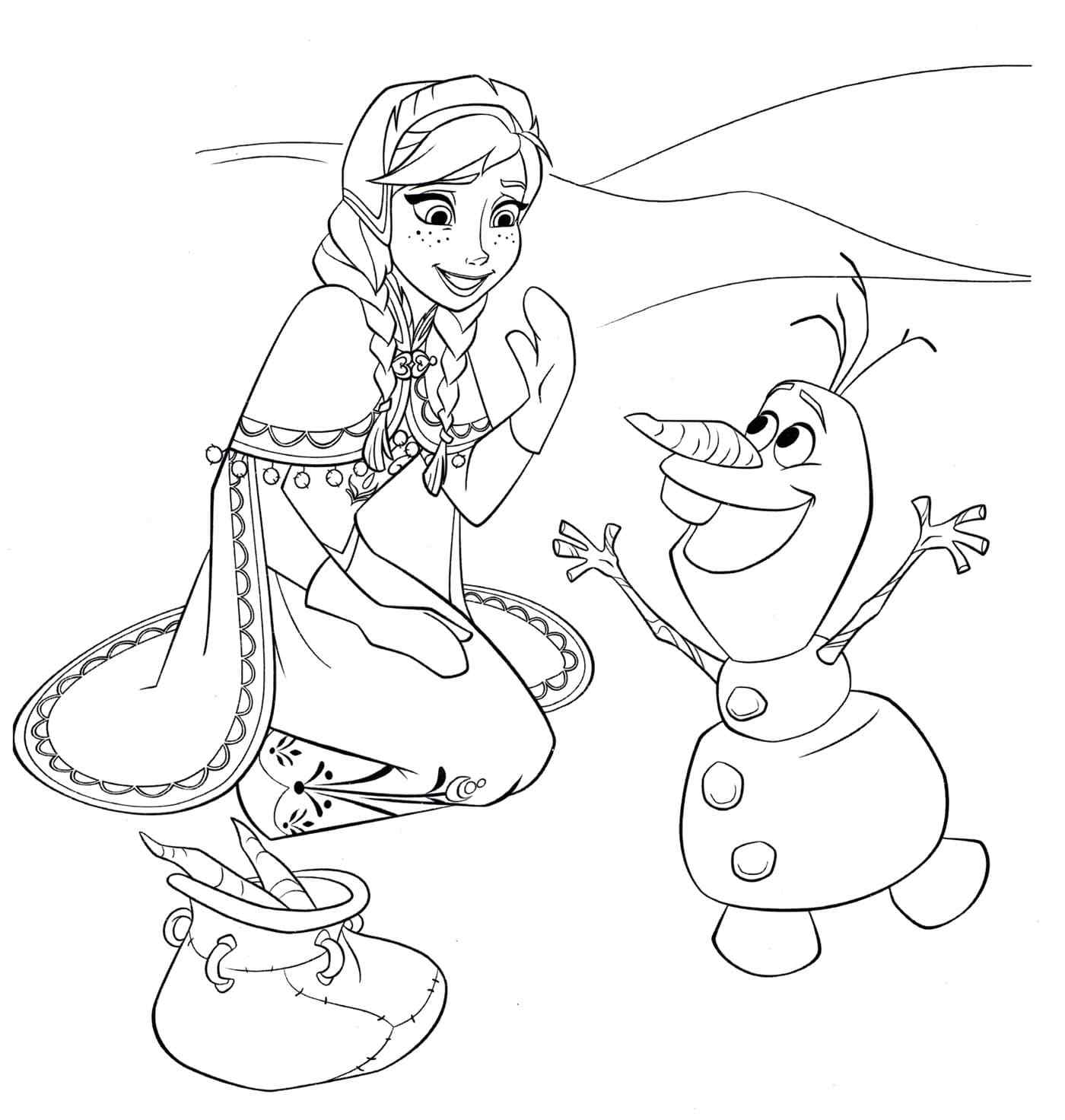 Frozen Christmas For Kids Coloring Page