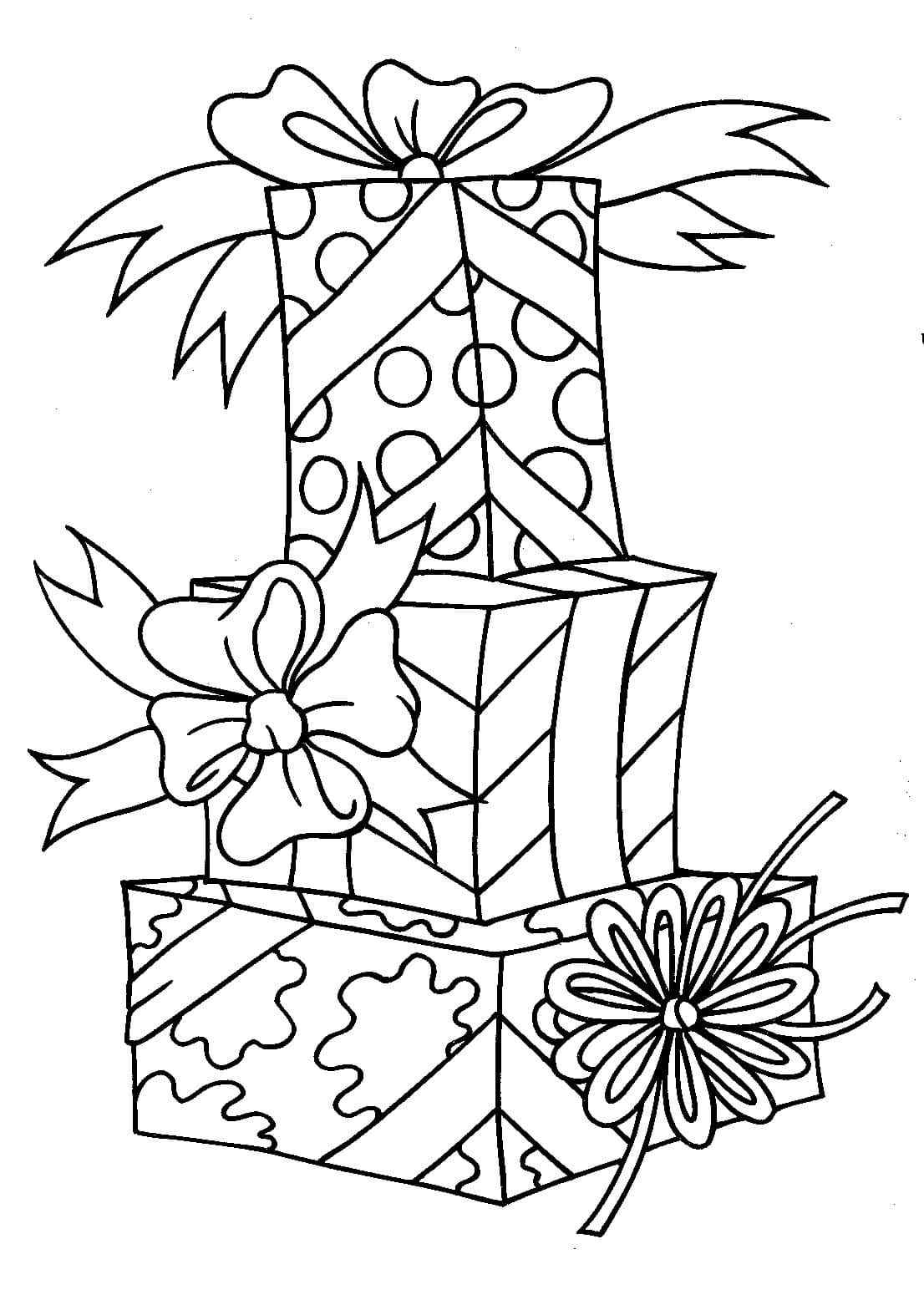 New Gift Box Pyramid Coloring Page