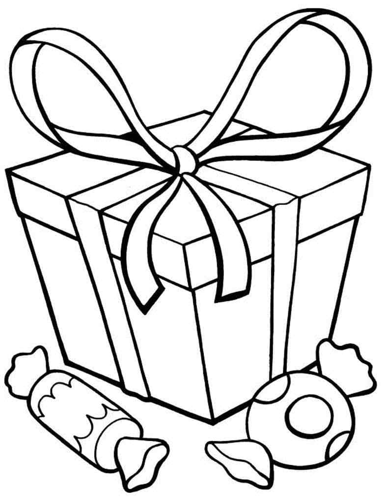 New Gift Box Coloring Page