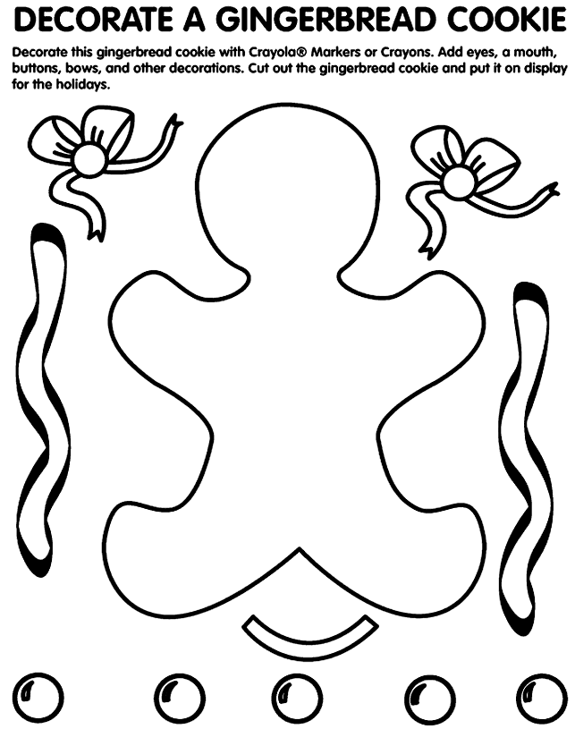 Gingerbread Cookie Coloring Page