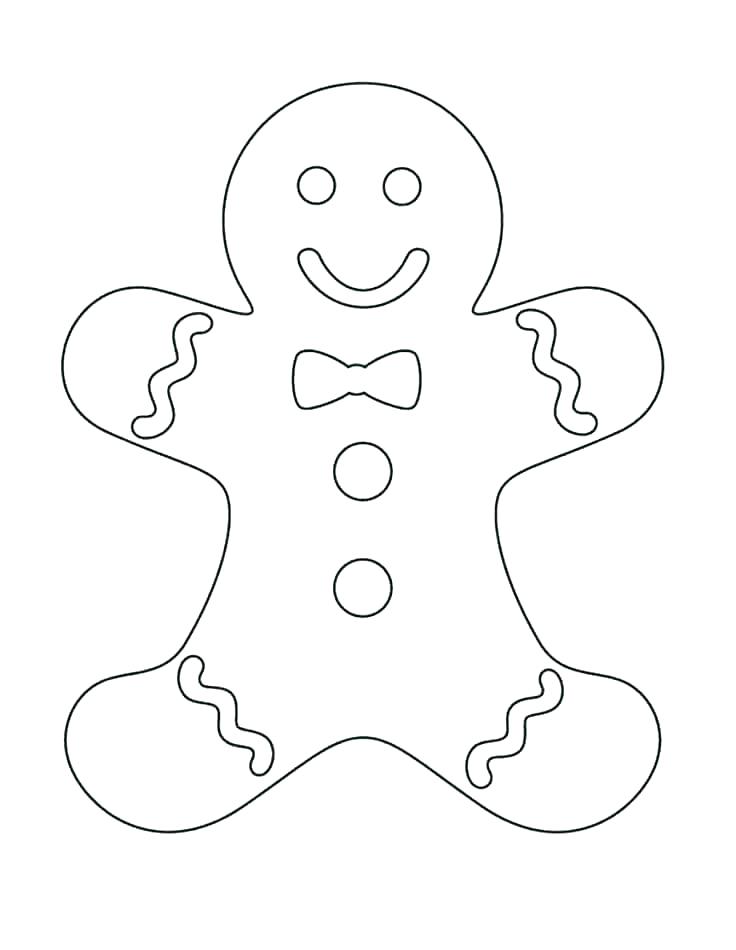 Gingerbread Man Cookie Coloring Page