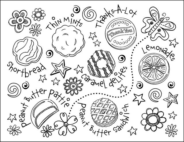 Girl Scout Cookie Coloring Page